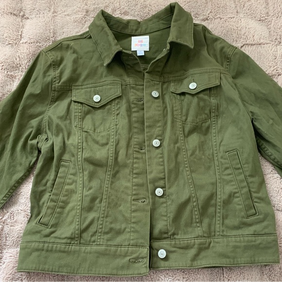 Lularoe Green Harvey Olive Green Denim Jacket XL - Picture 1 of 6
